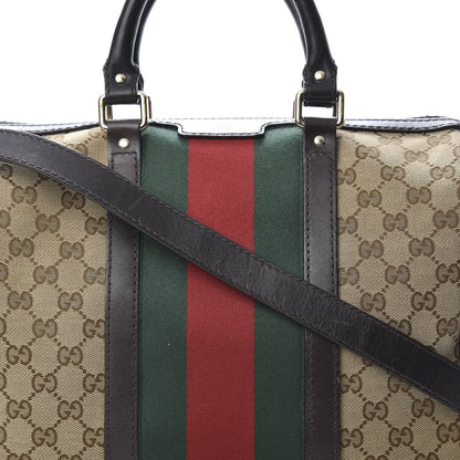 Gucci Monogram Vintage Web Medium Boston Dark Brown 8 of 15