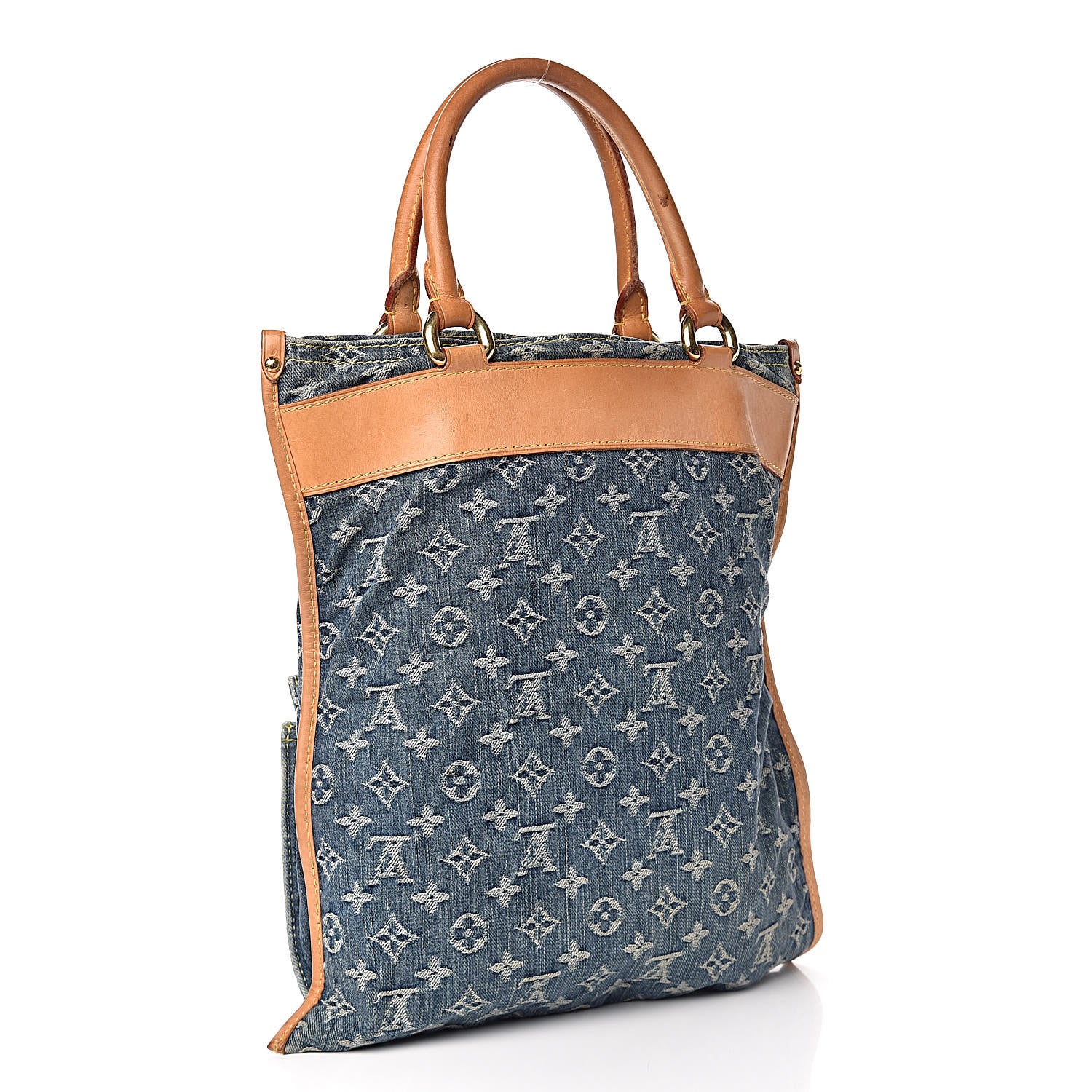 Louis Vuitton Monogram Denim Sac Plat Blue 3 of 13
