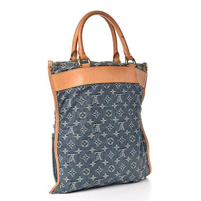 Louis Vuitton Monogram Denim Sac Plat Blue 3 of 13