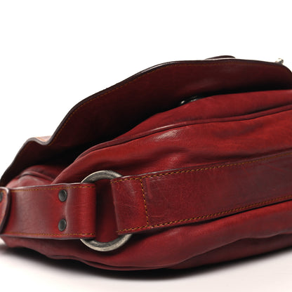 Christian Dior Calfskin Medium Gaucho Double Saddle Bag Red 9 of 13