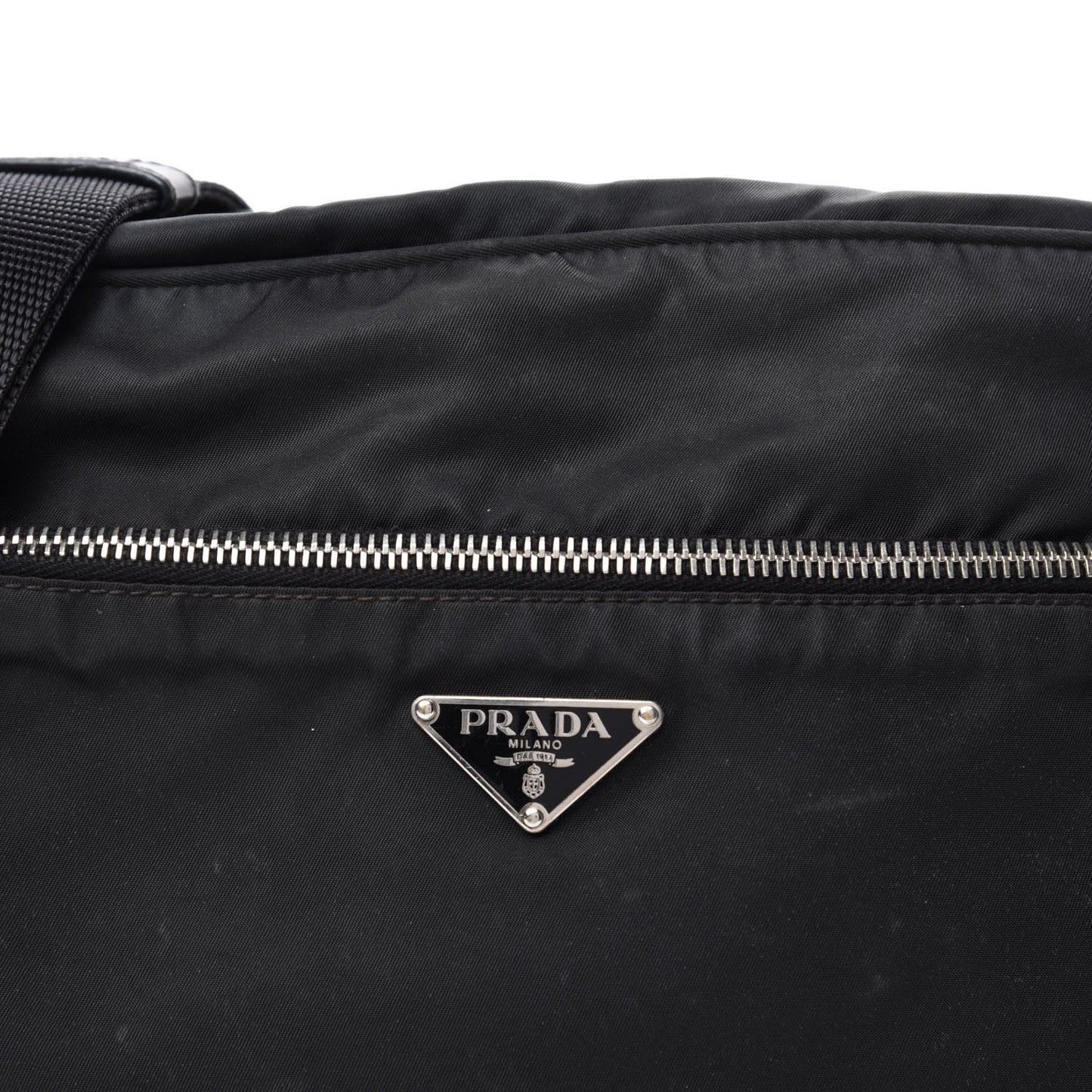 Nylon Tessuto Messenger Bag Black
