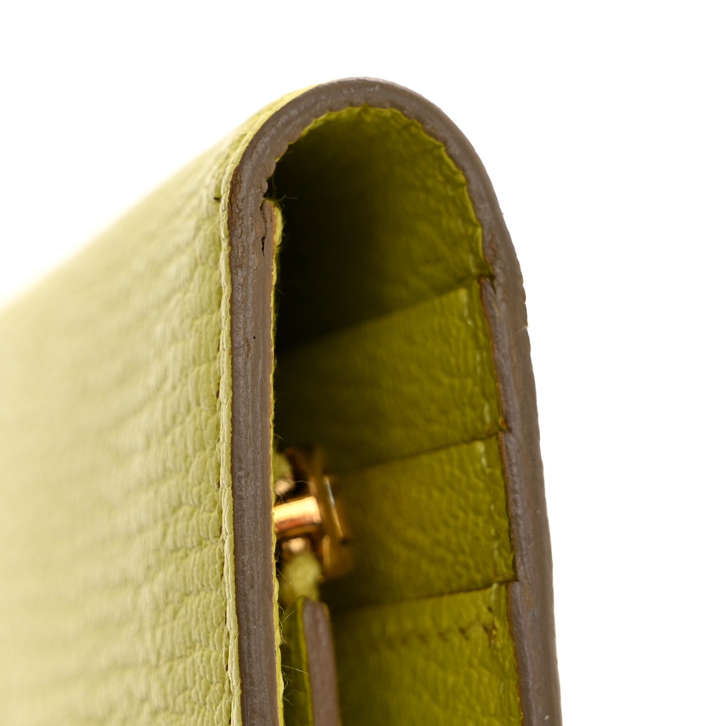 Chevre Mysore Bearn Gusset Wallet Lime