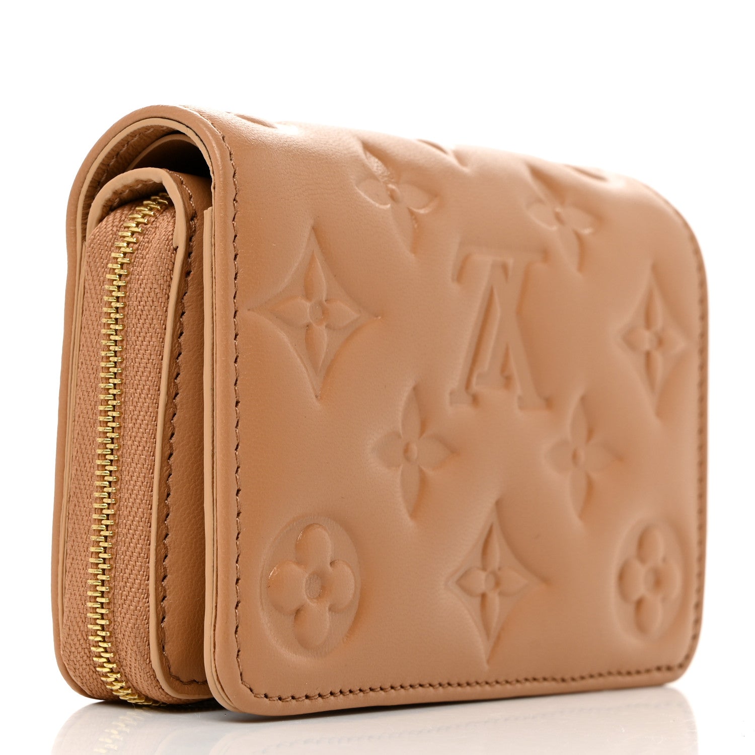 Louis Vuitton Lambskin Embossed Monogram Lou Coussin Wallet Camel 3 of 6