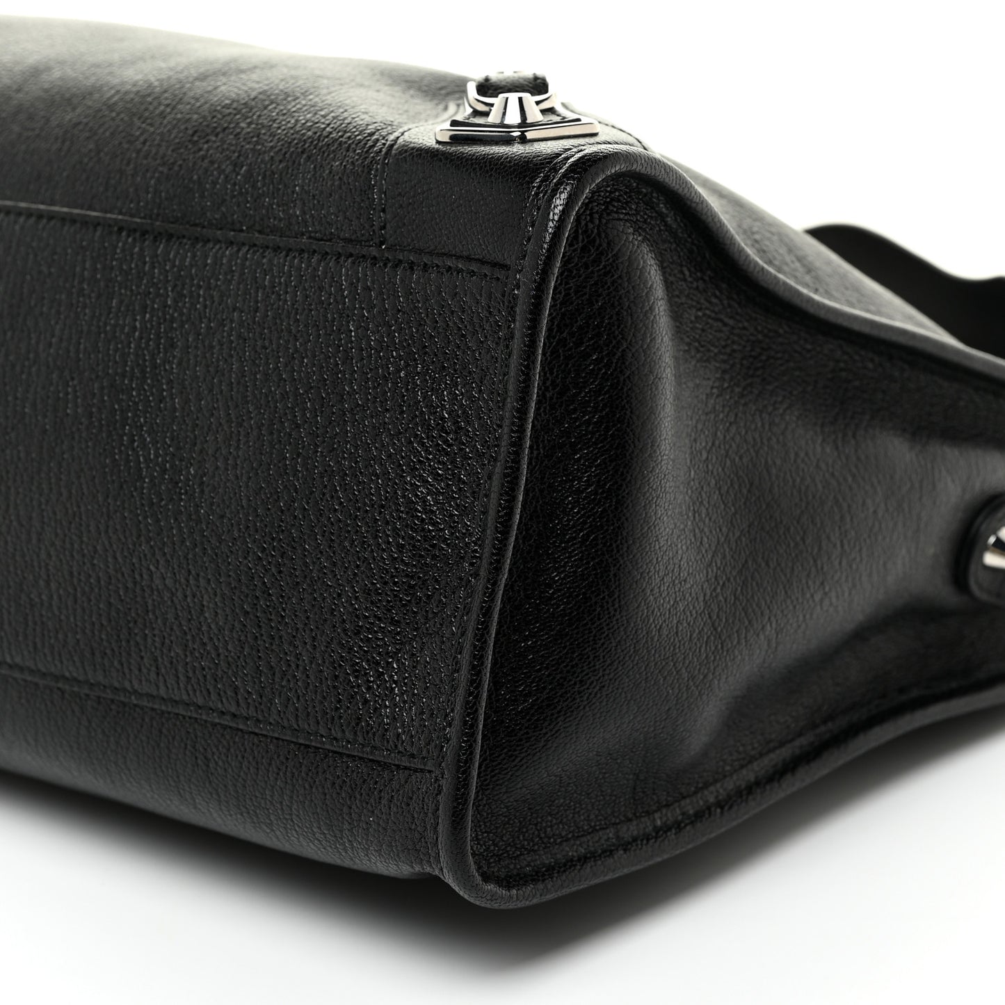 Chevre Silver Metallic Edge Hardware City Black