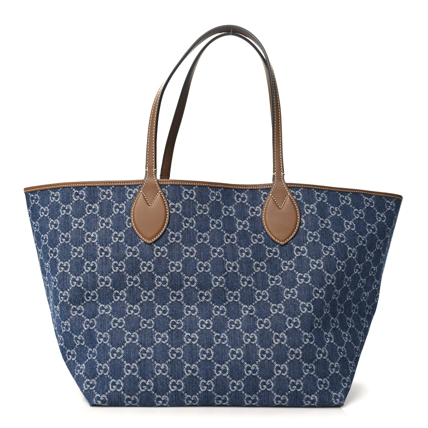 New Denim GG Monogram Calfskin Large Totissima Tote Blue
