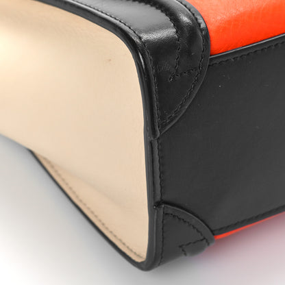 Celine Elephant Calfskin Nano Tri-Color Luggage Bright Orange 6 of 12