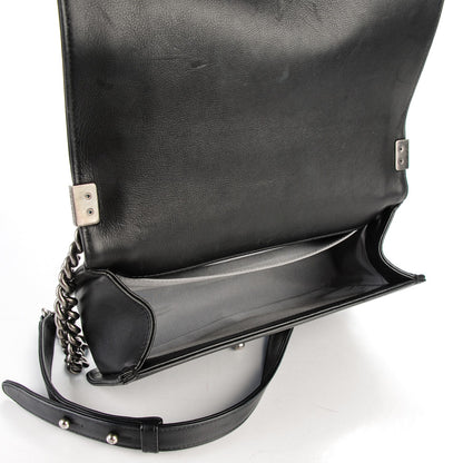 Chanel Calfskin Stitched Medium Boy Flap Black 5 of 7