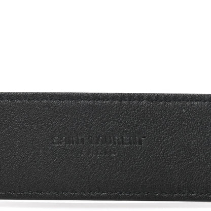 Saint Laurent Smooth Calfskin Monogram Square Buckle Belt 75 30 Black 3 of 7