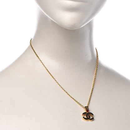 Chanel Enamel CC Pendant Necklace Gold 2 of 6
