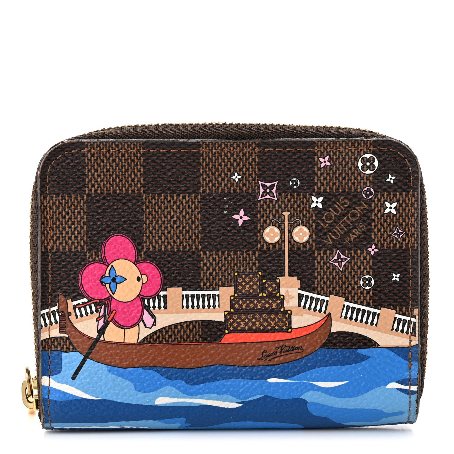 Louis Vuitton Damier Ebene 2019 Christmas Animation Zippy Coin Purse Blue 1 of 12