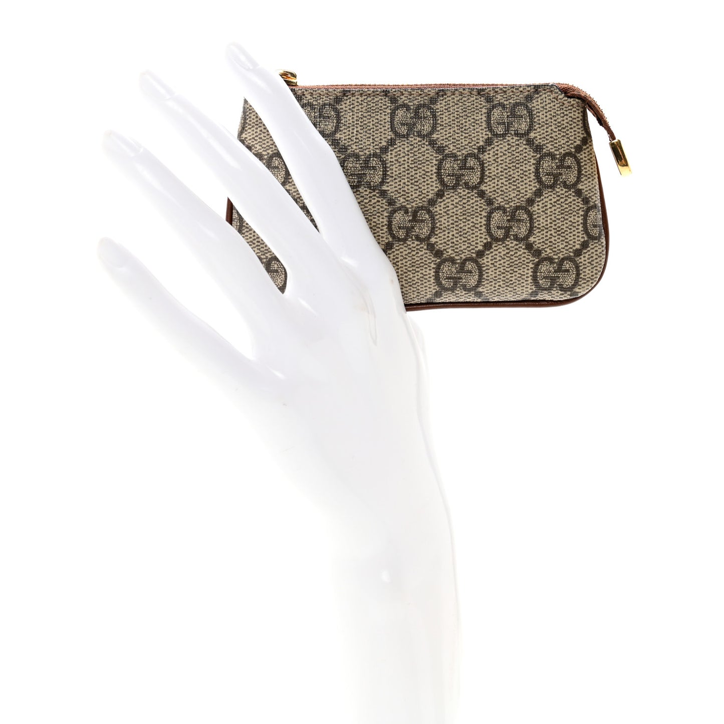 GG Supreme Monogram Key Case Brown