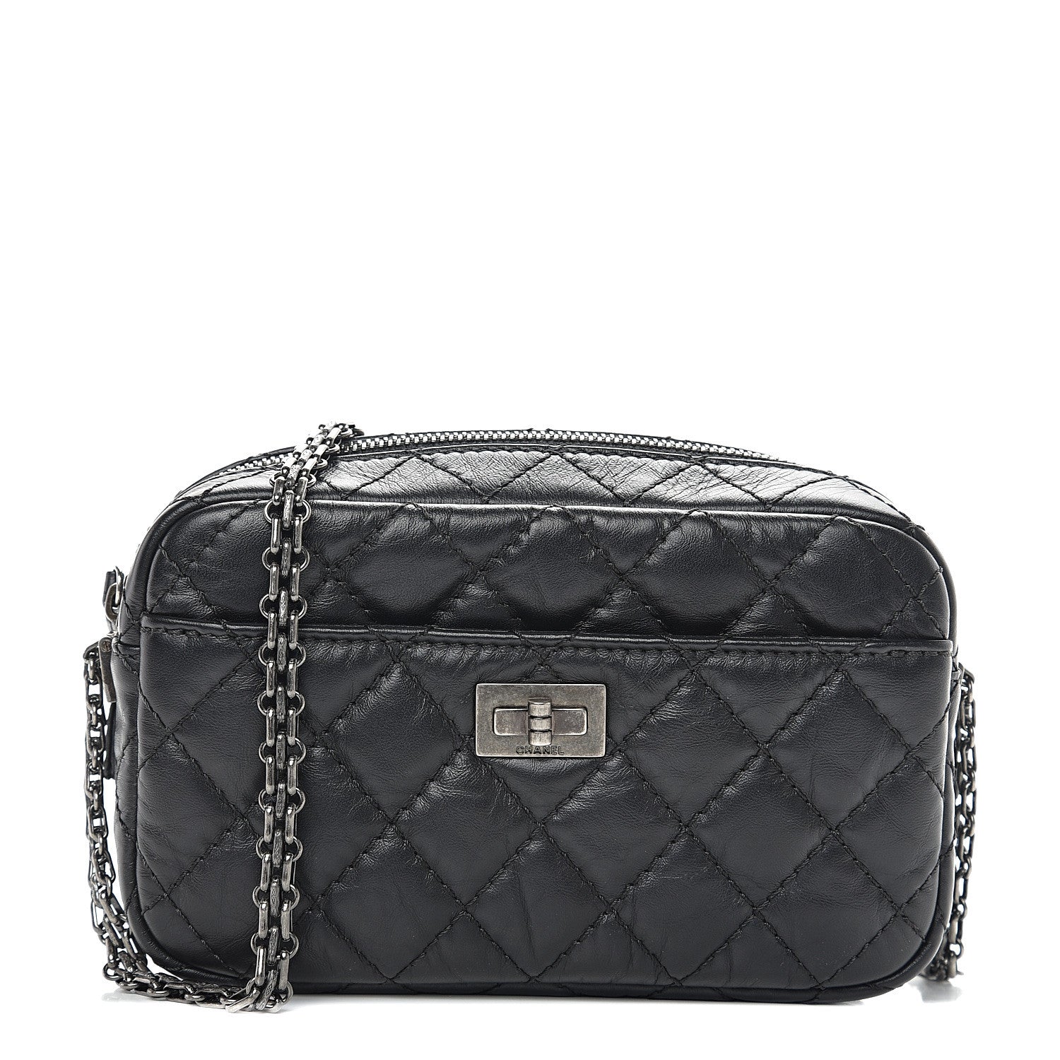Chanel Aged Calfskin Quilted Mini Reissue Camera Case Black 1 of 9