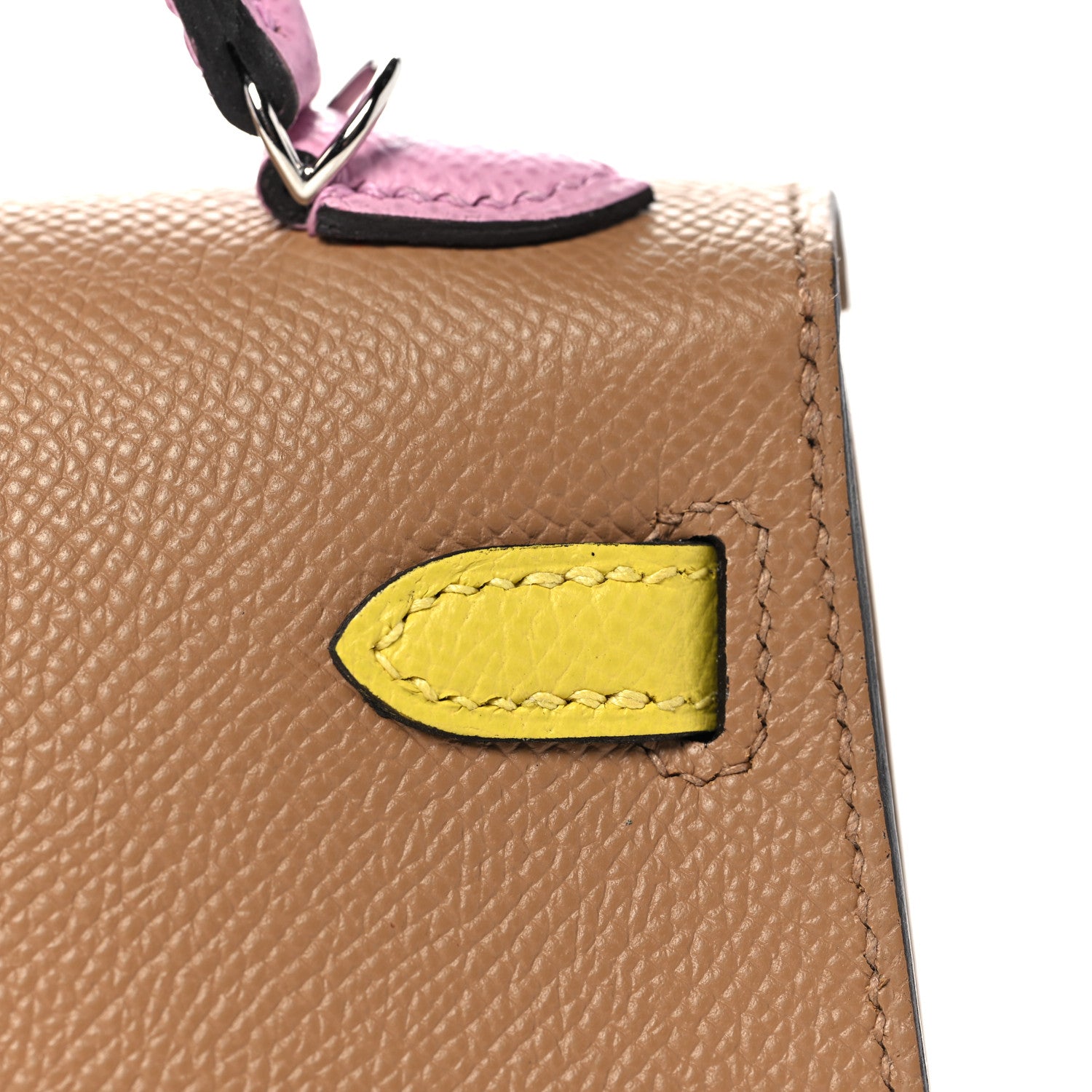 Hermes Epsom Mini Kelly Sellier 20 Chai Mauve Sylvestre Lime 10 of 31