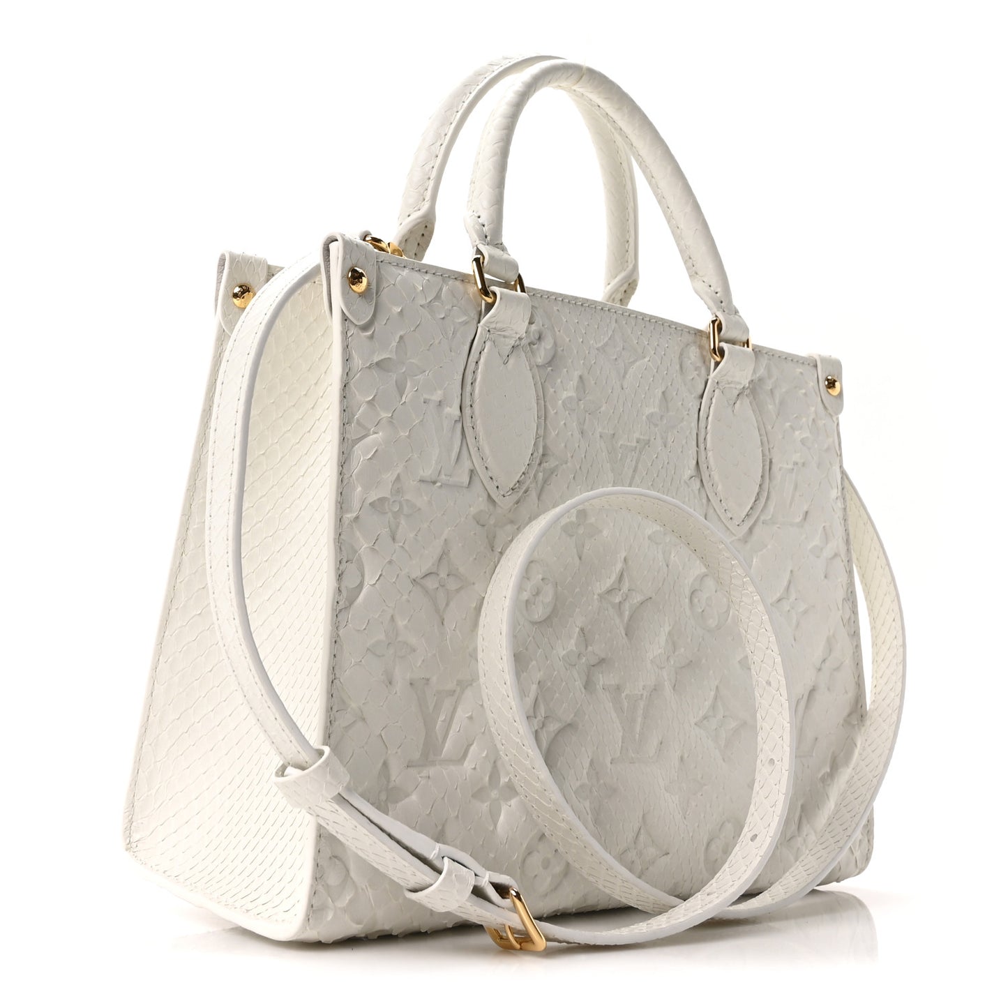 Snakeskin Empreinte Monogram Onthego PM White