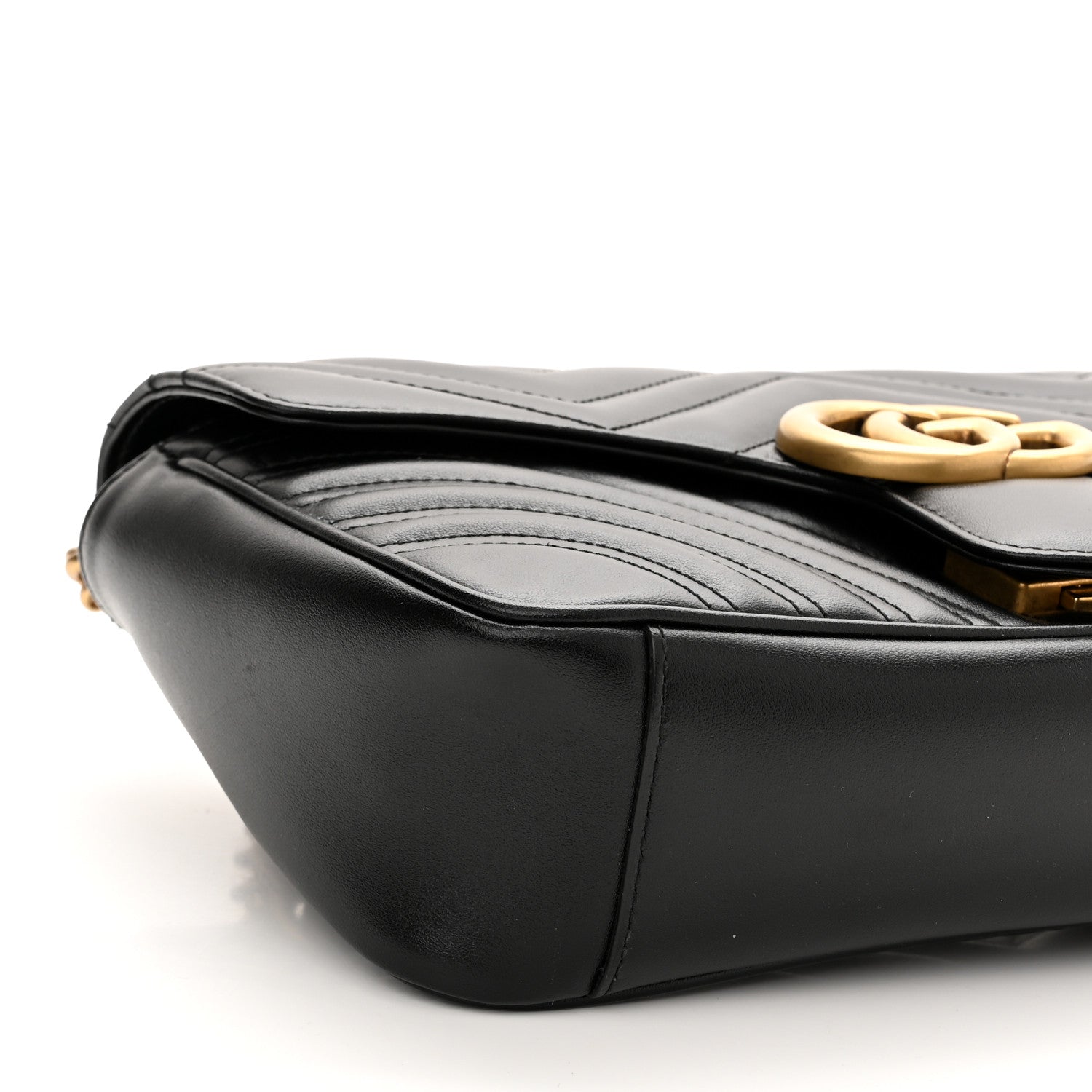 Gucci Calfskin Matelasse Small GG Marmont Shoulder Bag Black 8 of 10