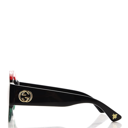 Gucci Acetate Round GG0084S Sunglasses Black Red Green 4 of 9
