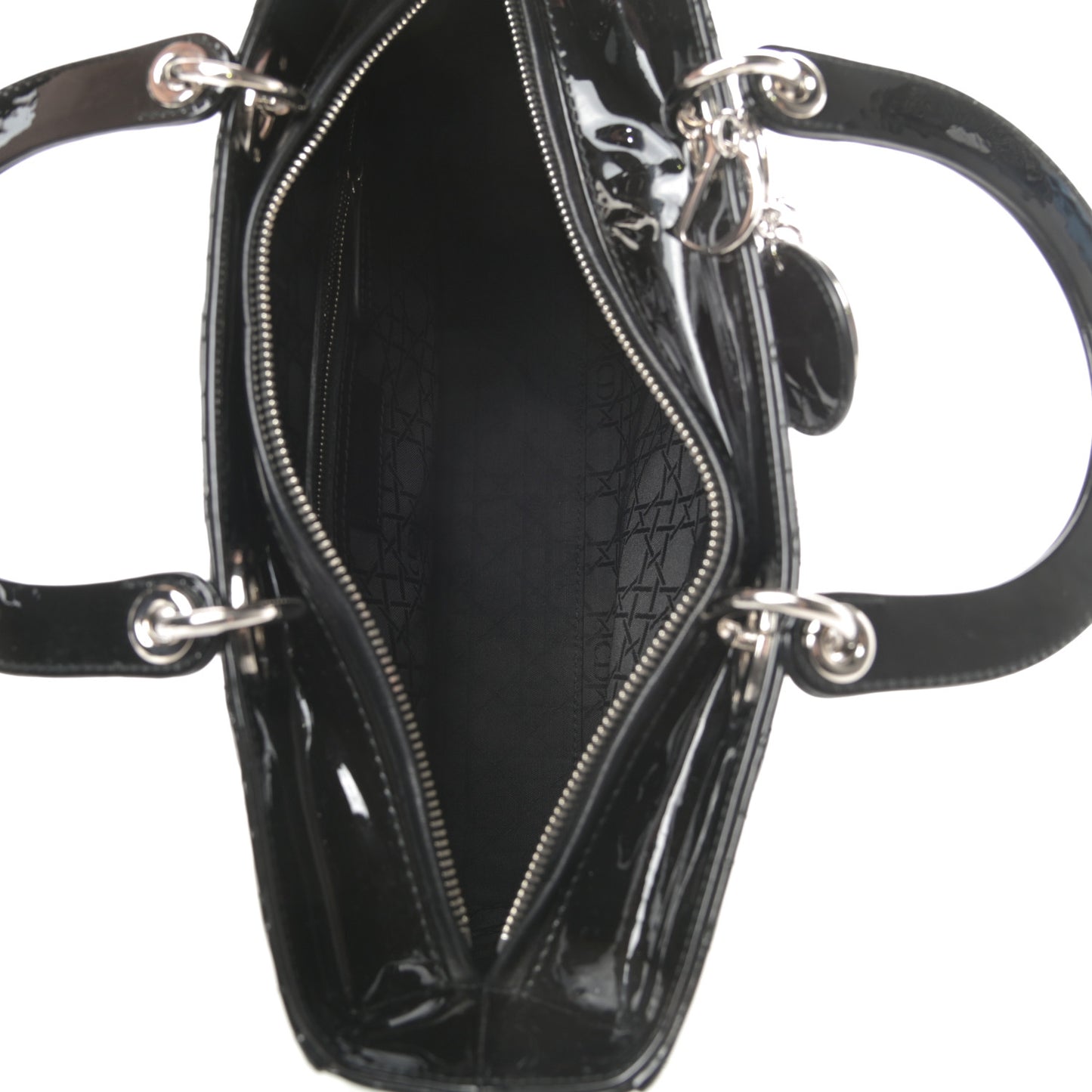 Patent Cannage Large Lady Dior Black