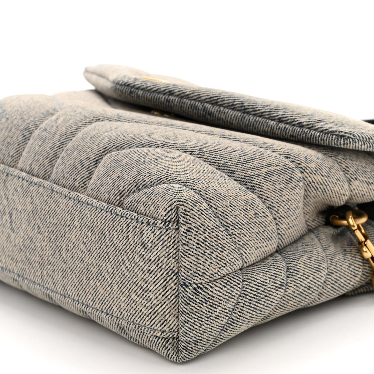 Denim Y Quilted Monogram Toy Loulou Crossbody Bag Grey