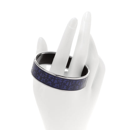 Hermes Enamel Printed Wide Balcons du Guadalquivir Bracelet 65 Blue 2 of 6