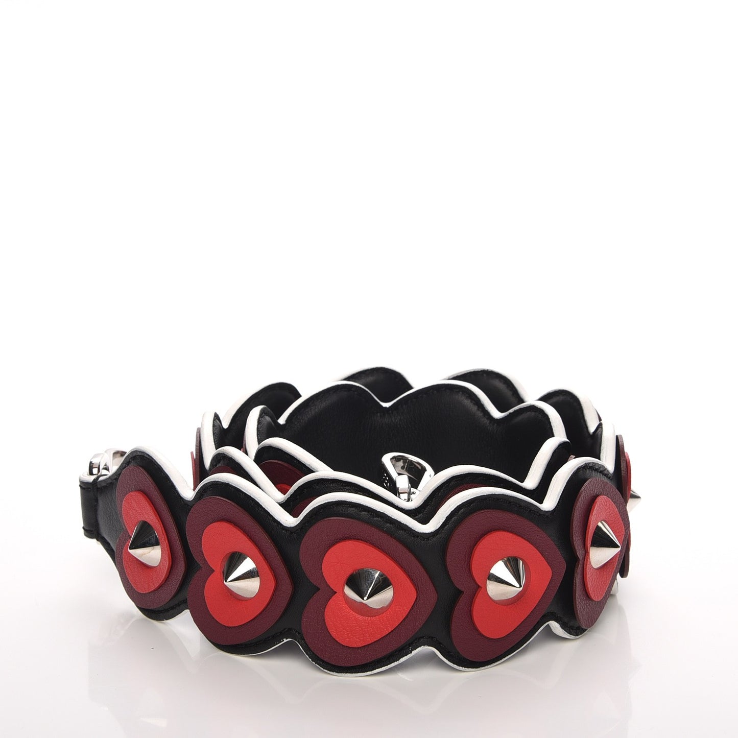 Vitello Dolce Heart Spike Studded Strap You Black Multicolor