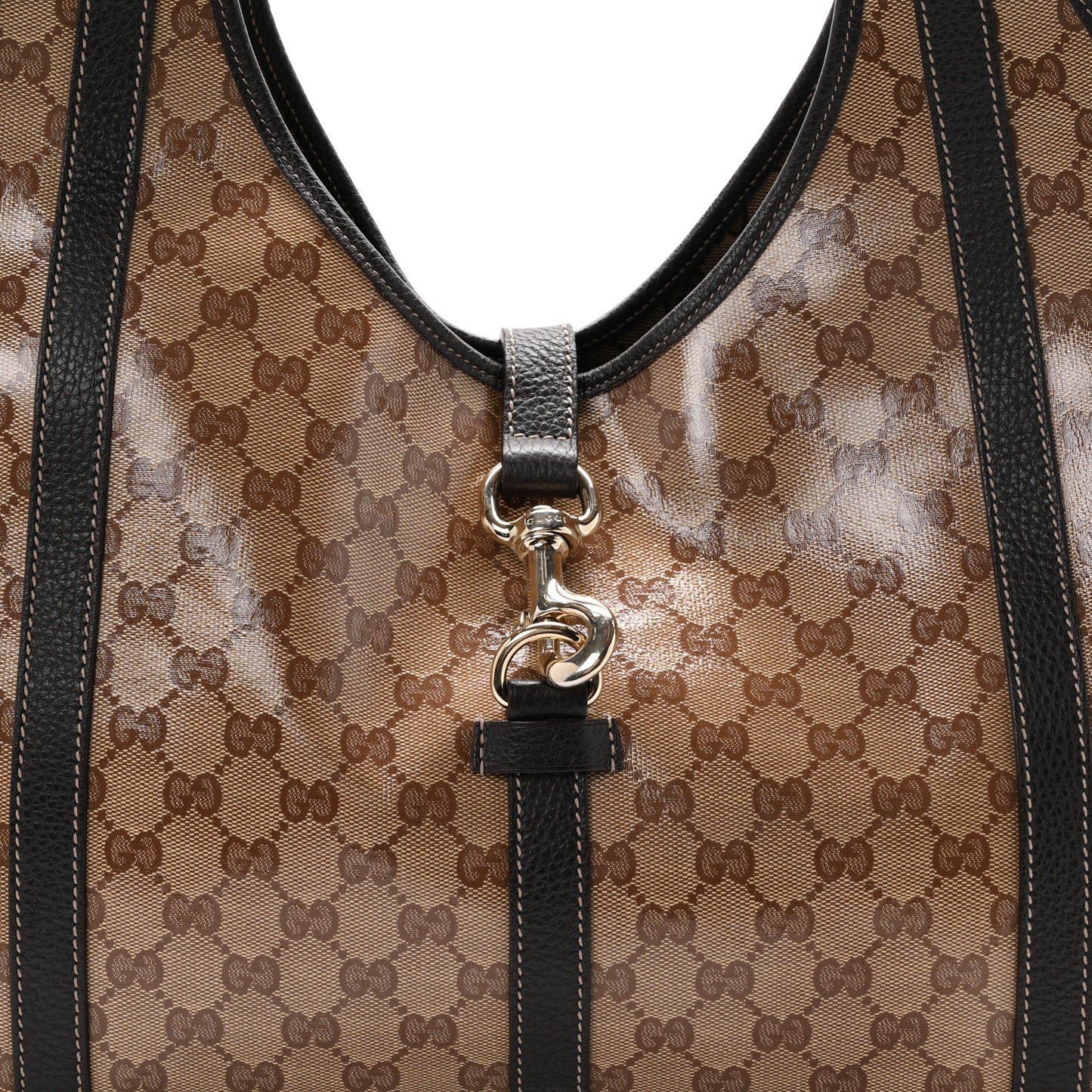 Crystal Monogram Dollar Calfskin Medium Joy Shoulder Bag Beige Ebony Testa Di Moro