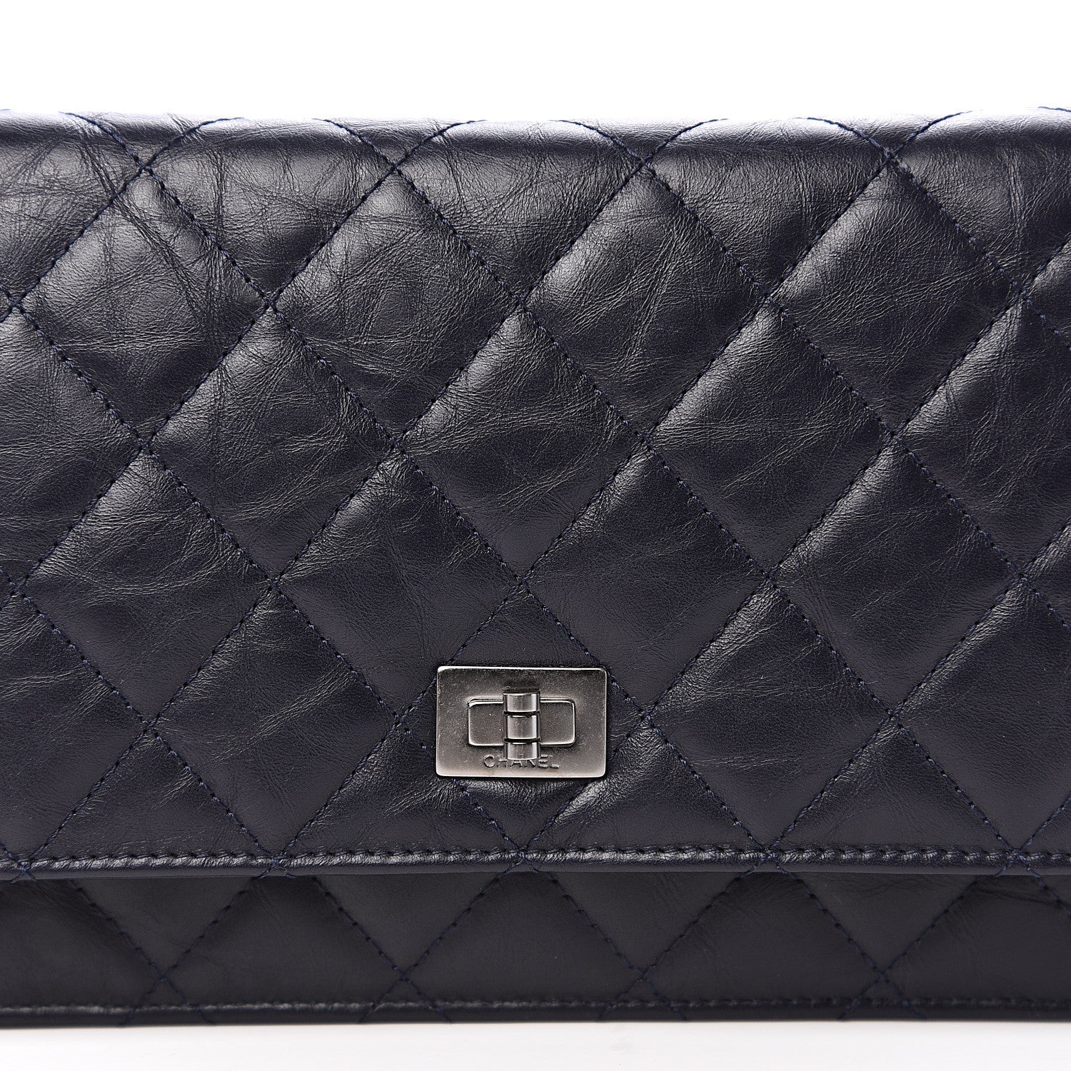Chanel Aged Calfskin Quilted Reissue Wallet On Chain WOC Navy 10 of 10