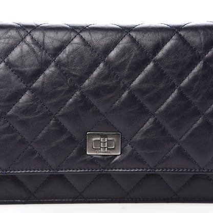 Chanel Aged Calfskin Quilted Reissue Wallet On Chain WOC Navy 10 of 10