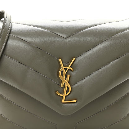 Saint Laurent Calfskin Y Quilted Monogram Toy Loulou Crossbody Bag Grey Kaki 9 of 11