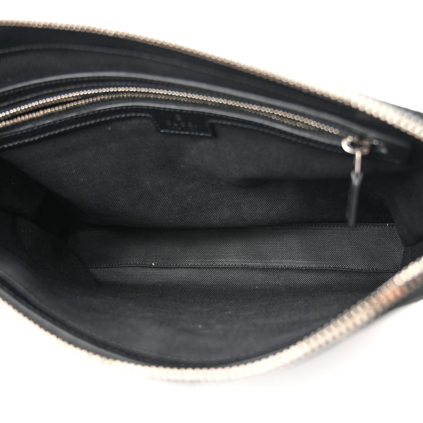 Monogram Jumbo GG Textured Dollar Calfskin Wristlet Messenger Bag Black