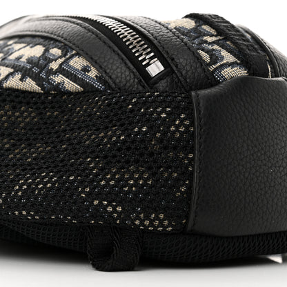 Christian Dior Grained Calfskin Oblique Scarab Sling Bag Blue Black 8 of 9