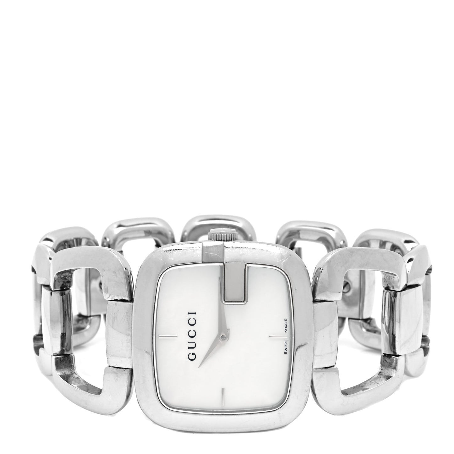 Stainless Steel Mother of Pearl 32mm G-Gucci Square Quartz Watch