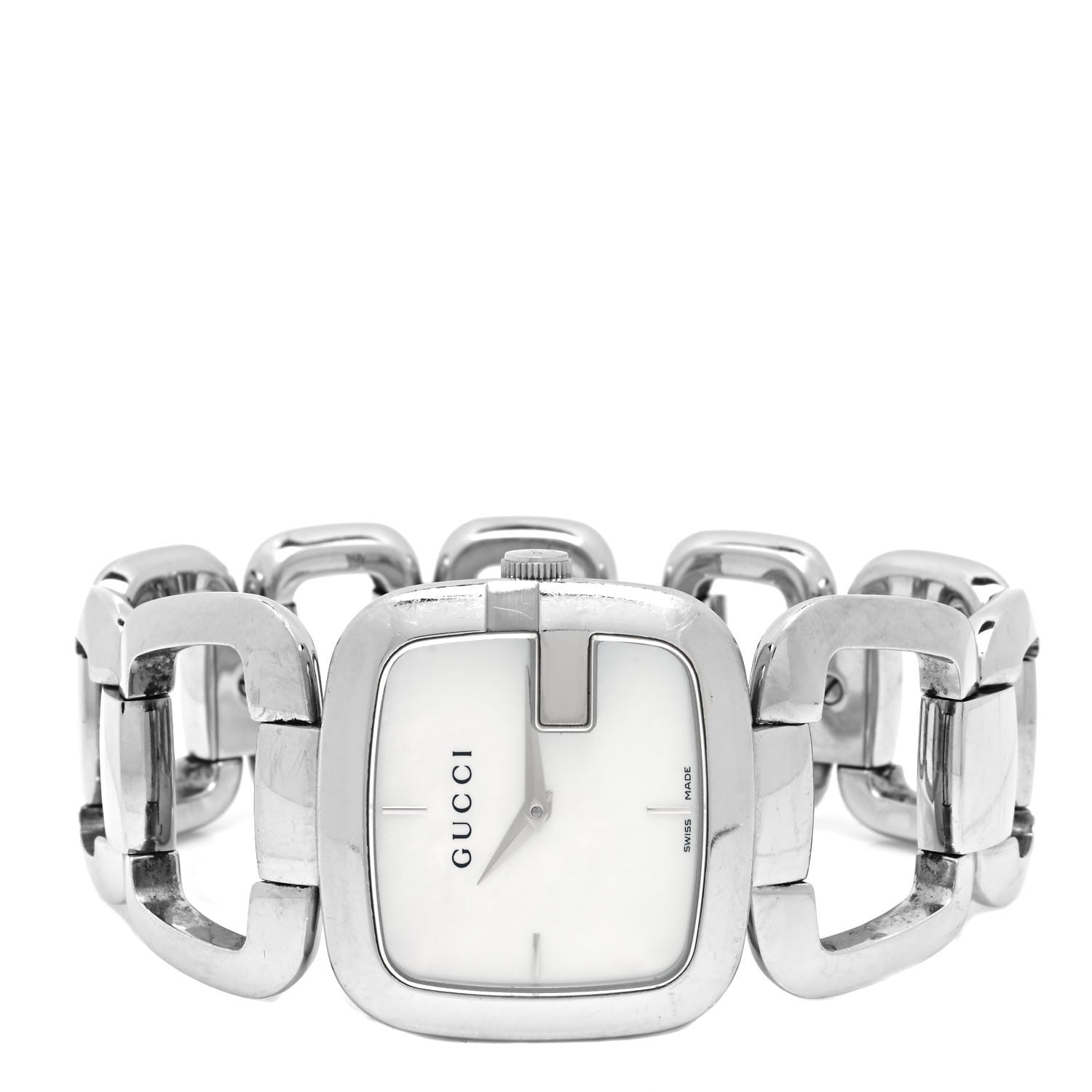 Gucci Stainless Steel Mother of Pearl 32mm G-Gucci Square Quartz Watch 2 of 4