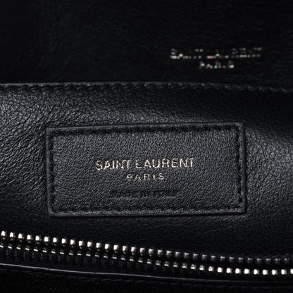 Saint Laurent Sheepskin Matelasse Chevron Monogram Large College Satchel Black 6 of 16