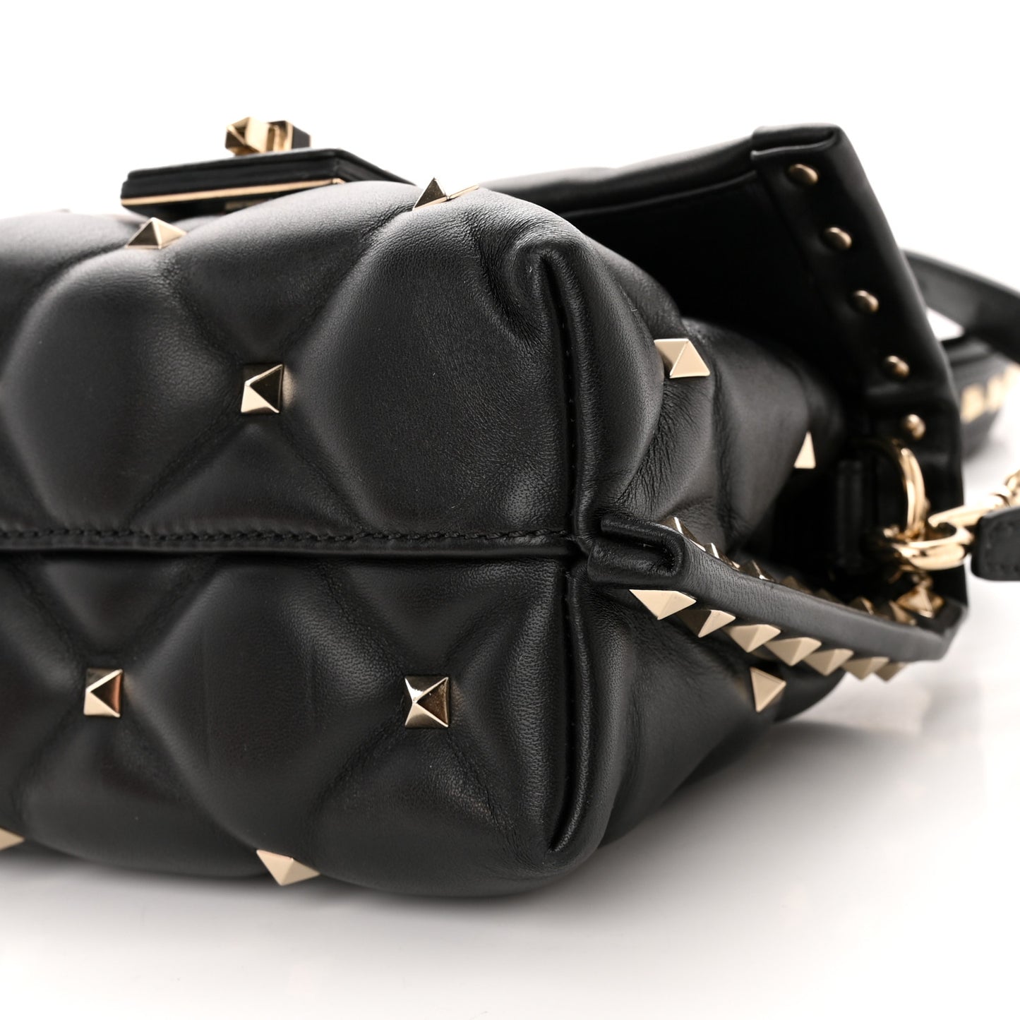 Nappa Mini Candystud Top Handle Bag Black