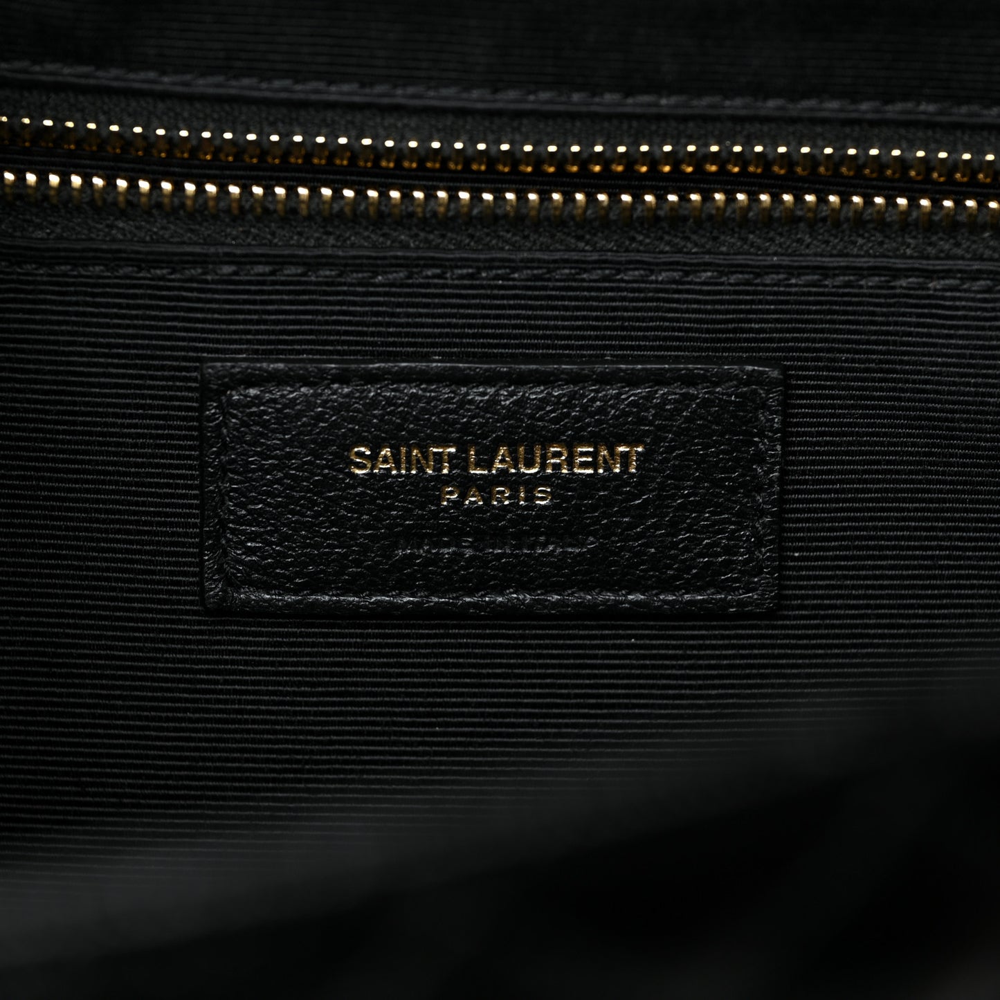 Grain De Poudre Textured Mixed Matelasse Large Triquilt Monogram Satchel Black