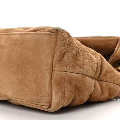 Saint Laurent Suede Calfskin Quilted Small Loulou Puffer Monogram Chain Satchel Cinnamon 9 of 9