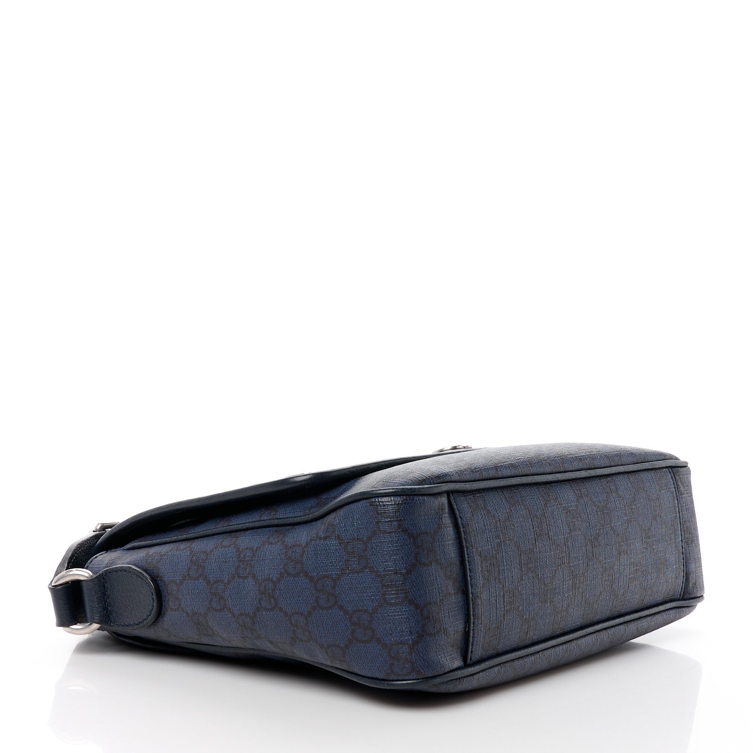 Gucci Tender GG Supreme Monogram Textured Dollar Calfskin Ophidia Messenger Bag Dark Blue 4 of 10