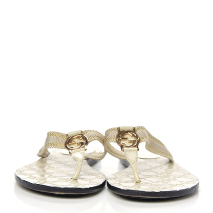 Gucci Web Thong Sandals 39 Beige 2 of 8