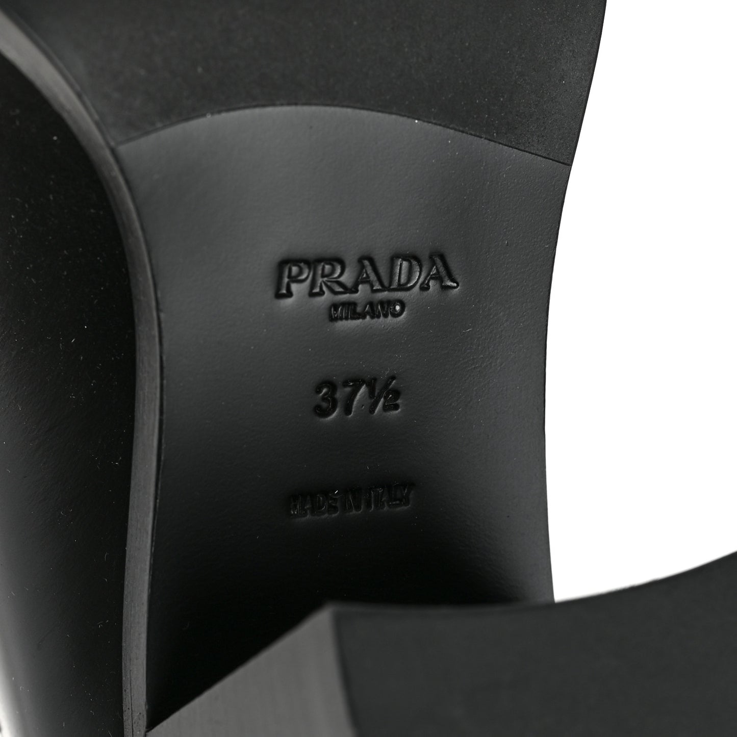 Spazzolato Metal Triangle Logo 85mm Loafers 37.5 Black
