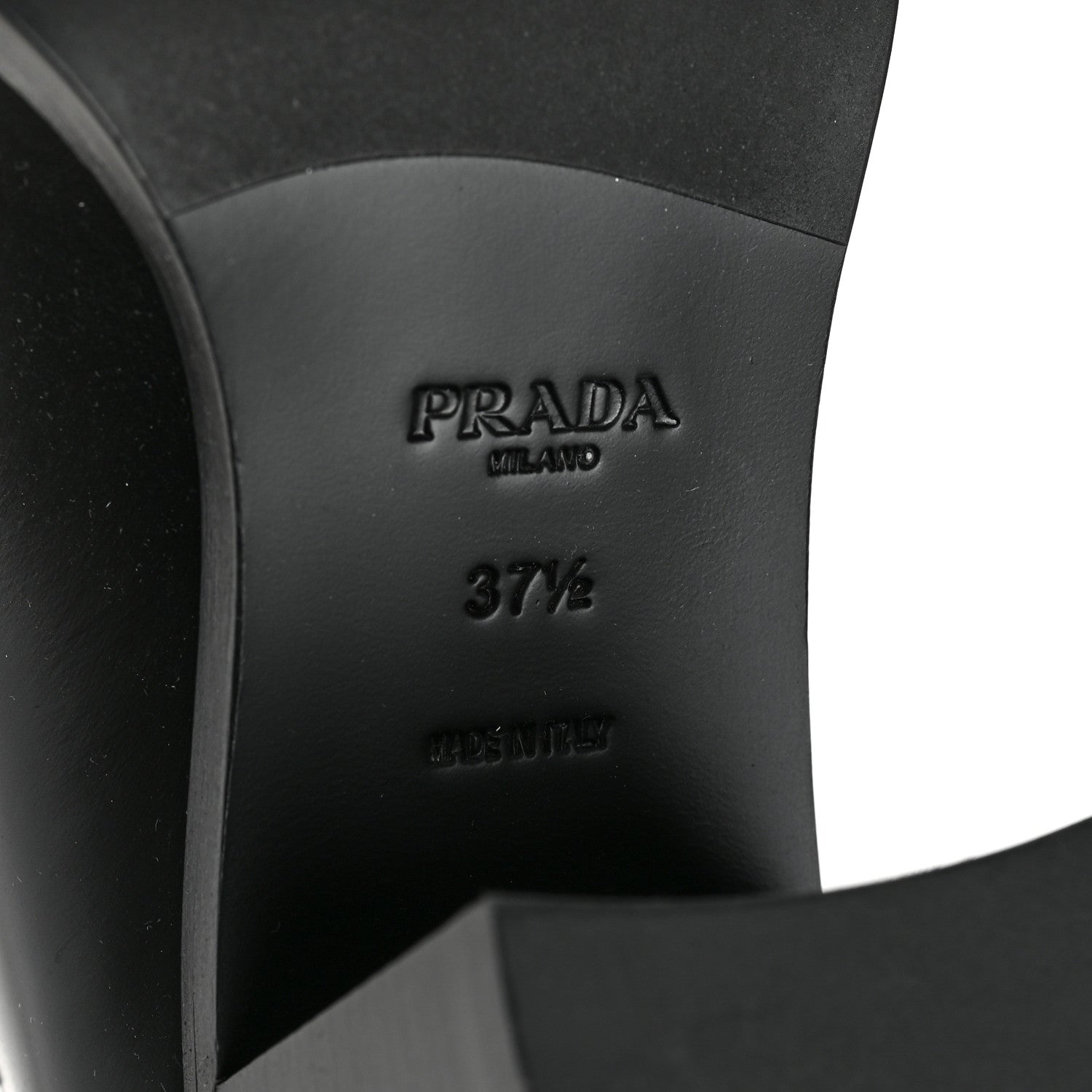Prada Spazzolato Metal Triangle Logo 85mm Loafers 37.5 Black 6 of 8