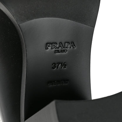 Prada Spazzolato Metal Triangle Logo 85mm Loafers 37.5 Black 6 of 8