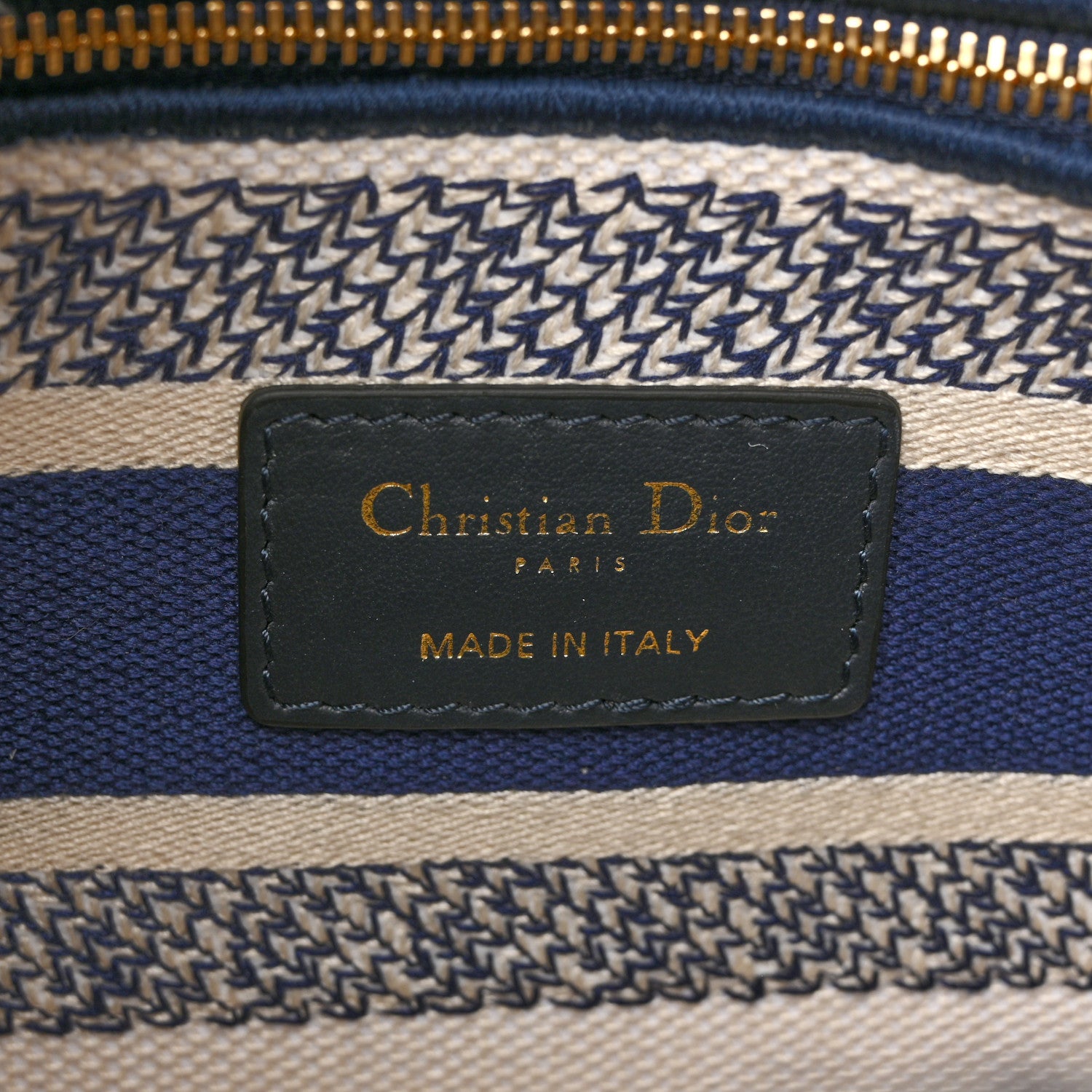 Christian Dior Canvas Toile De Jouy Embroidered Medium Lady D-Lite Navy 6 of 12