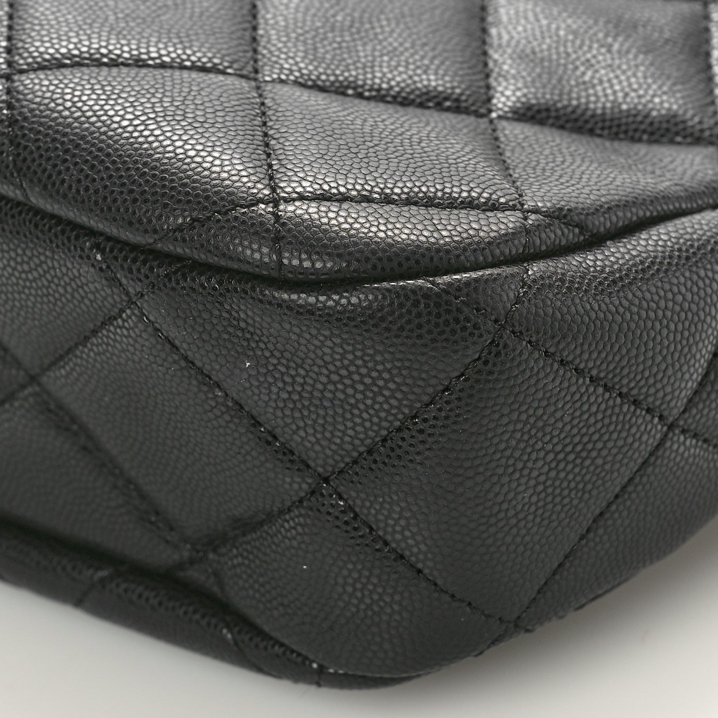Caviar Quilted Twist Your Buttons Hobo Black