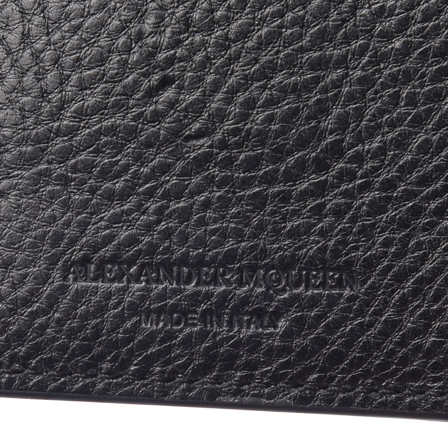 Calfskin Studded Folded Long Wallet Black