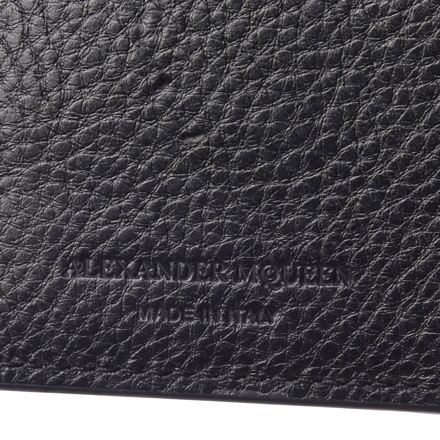 Alexander McQueen Calfskin Studded Folded Long Wallet Black 6 of 10