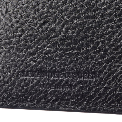 Alexander McQueen Calfskin Studded Folded Long Wallet Black 6 of 10