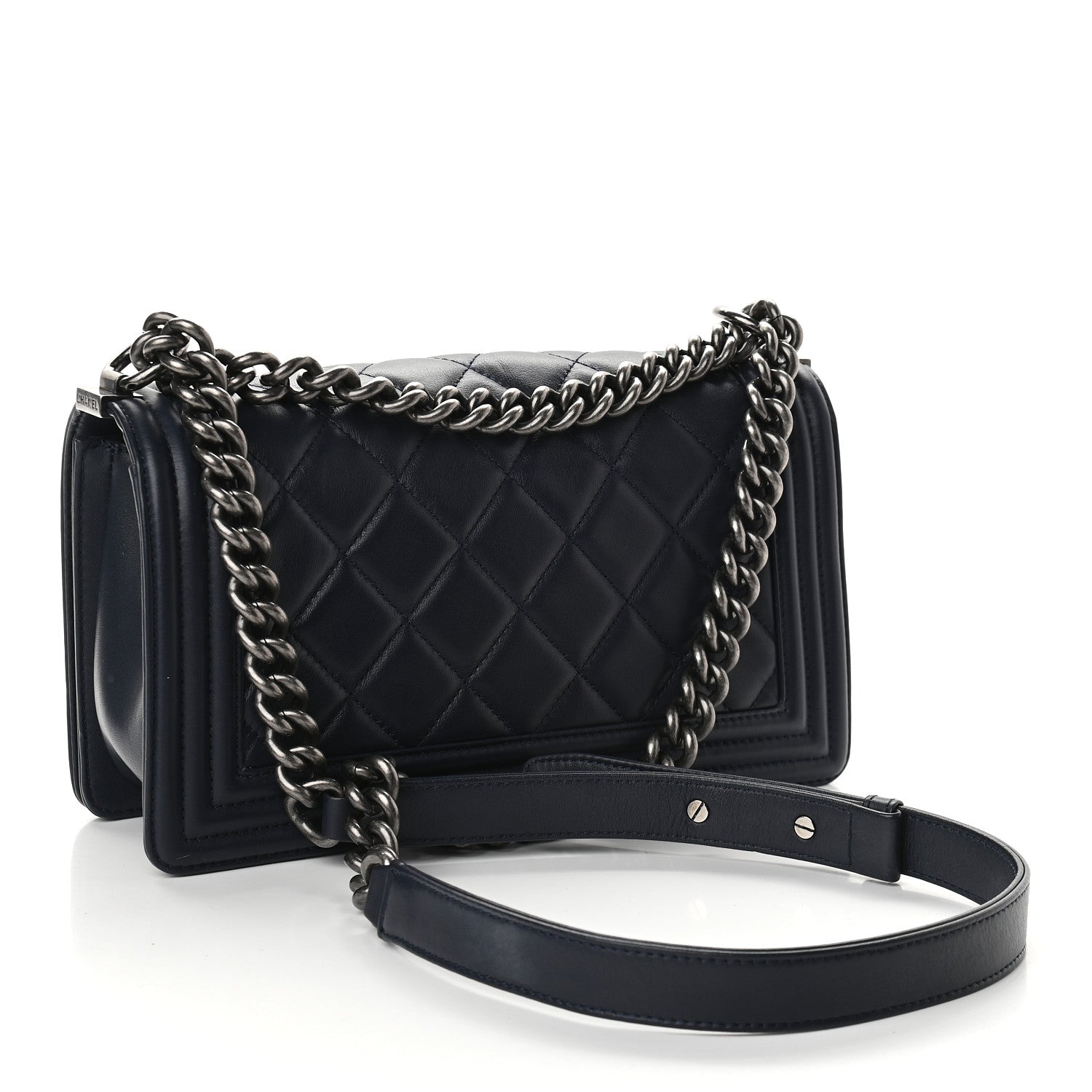 Chanel Lambskin Quilted Small Boy Flap Navy 2 of 9