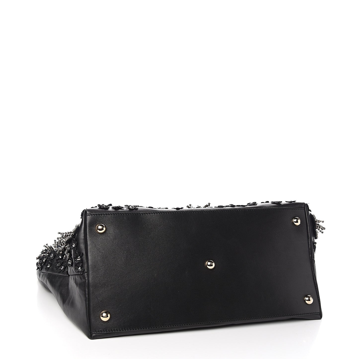 Vitello Crystal Floral Tote Black