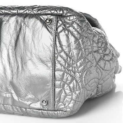 Chanel Vinyl Graphic Edge Accordion Flap Bag Silver 9 of 9