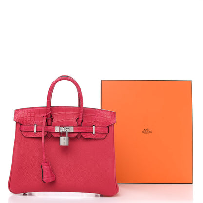 Hermes Togo Matte Alligator Birkin Touch 25 Framboise 11 of 11